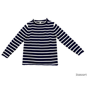 NWOT Girls' striped crewneck sweater blue and white size XS 4-5